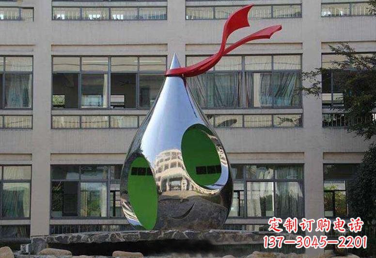济南不锈钢校园水滴雕塑