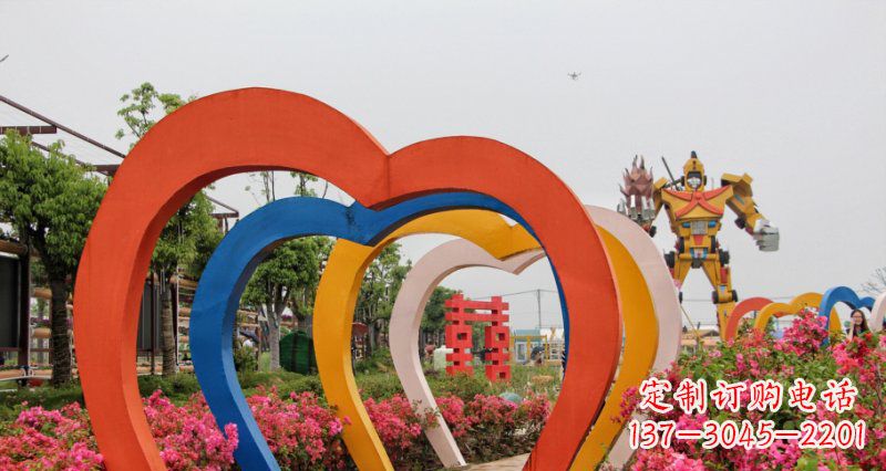济南不锈钢心形拱门雕塑——浪漫之门