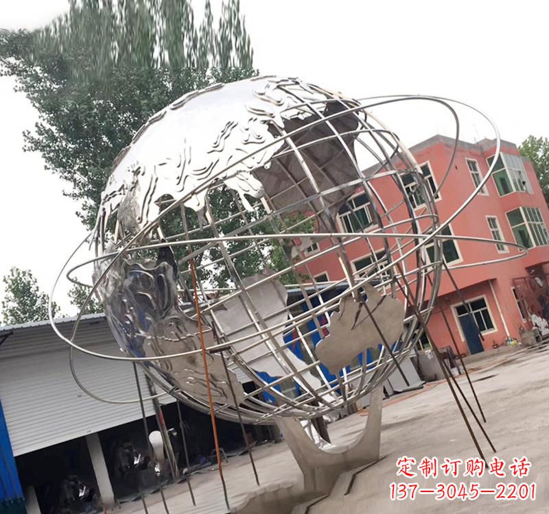济南不锈钢艺术镂空地球仪雕塑
