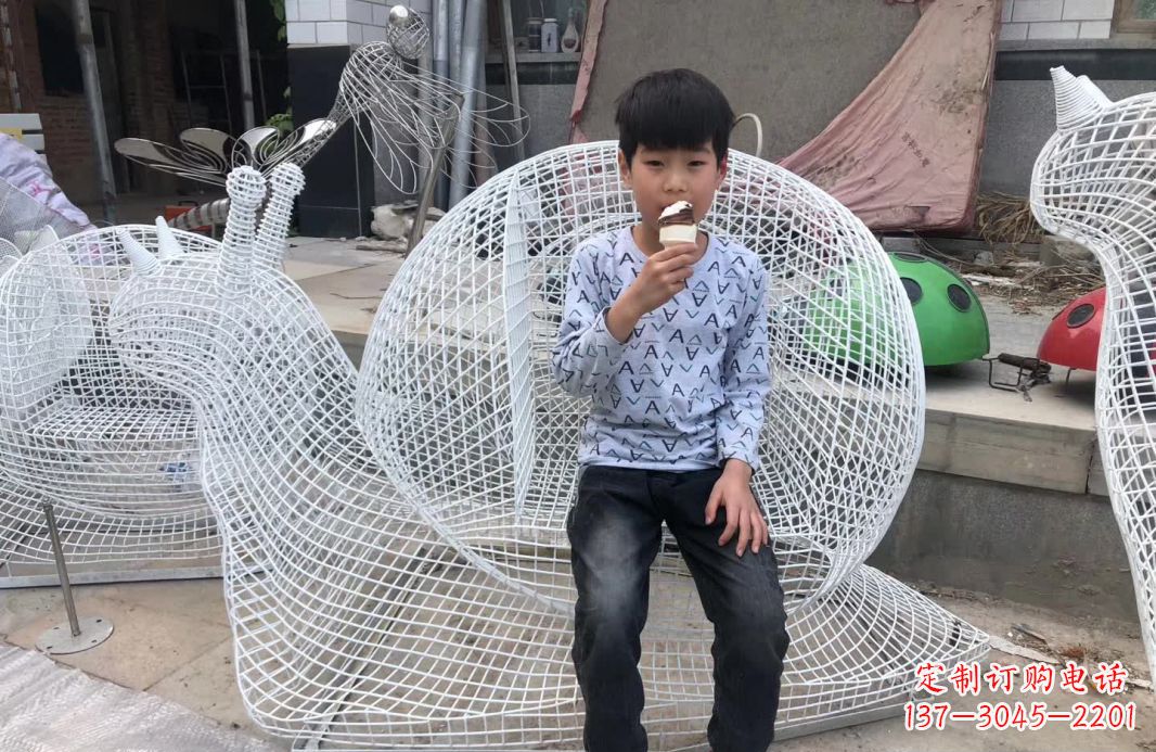 济南不锈钢艺术蜗牛座椅