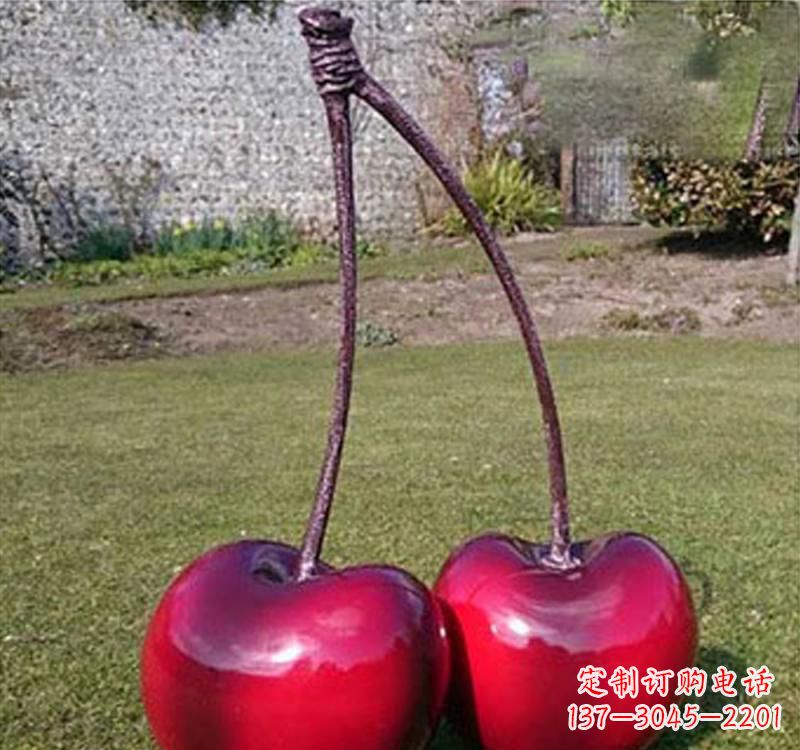 济南不锈钢樱桃雕塑传承美好记忆