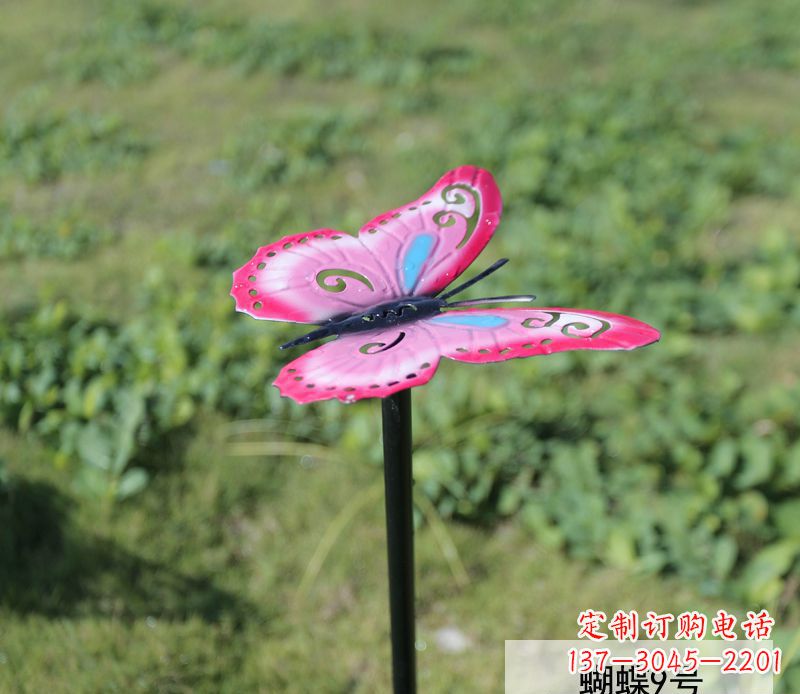 济南不锈钢园林彩色蝴蝶插件精美的蝴蝶雕塑