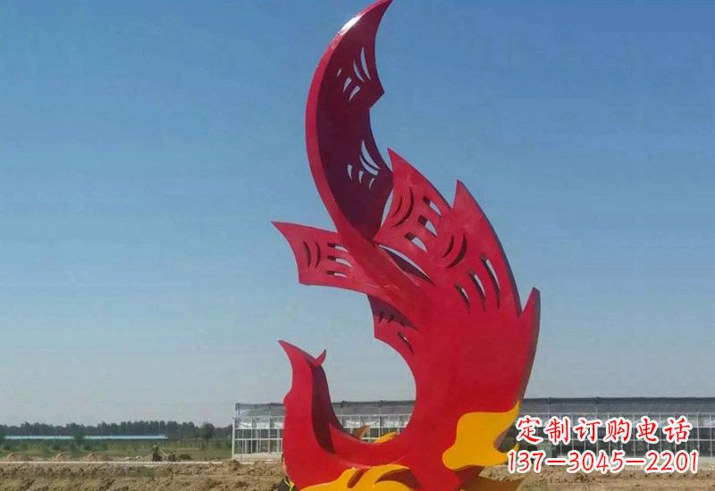 济南凤凰雕塑传承不锈钢园林艺术