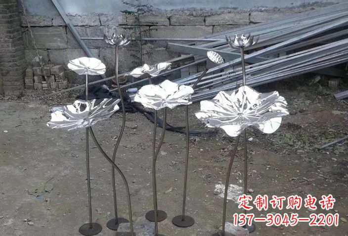 济南不锈钢荷叶雕塑给园林增添美感