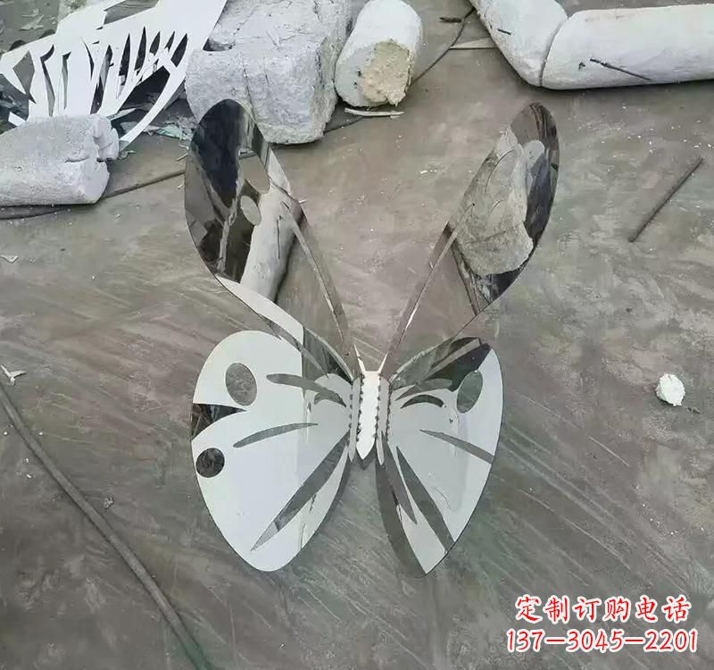 济南不锈钢园林蝴蝶雕塑精美的艺术之作