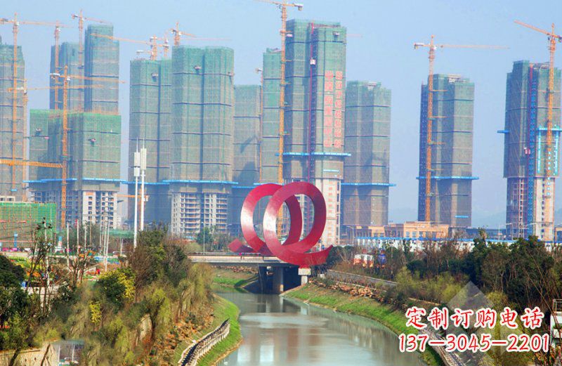 济南精美不锈钢圆环雕塑