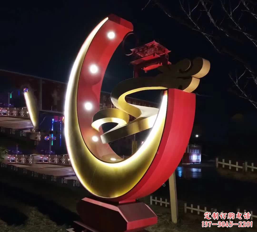 济南不锈钢月亮抽象雕塑——璀璨星空下的绝美艺术