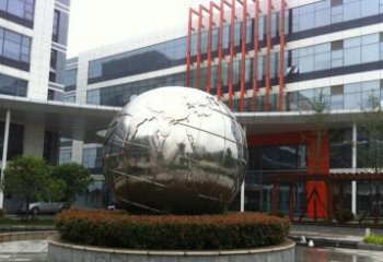 济南不锈钢圆球地球雕塑描绘地球的美丽