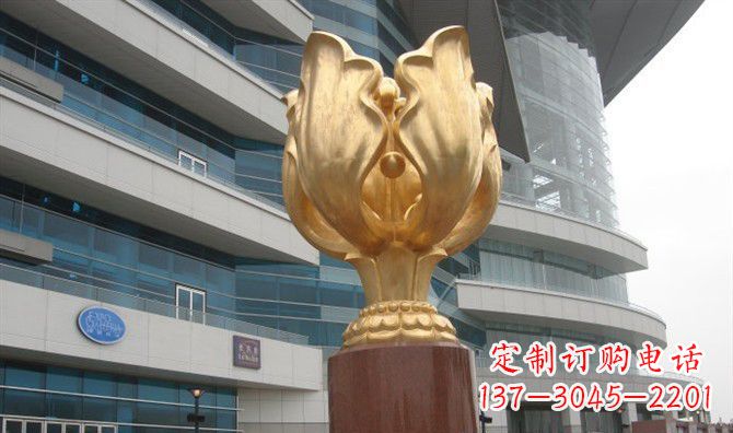 济南不锈钢紫荆花景观雕塑