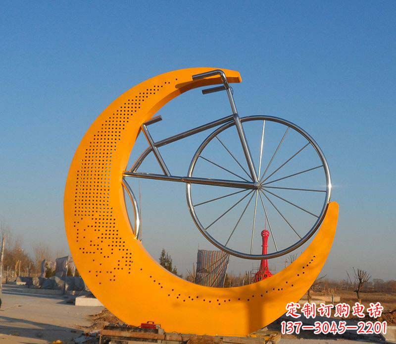 济南不锈钢自行车雕塑