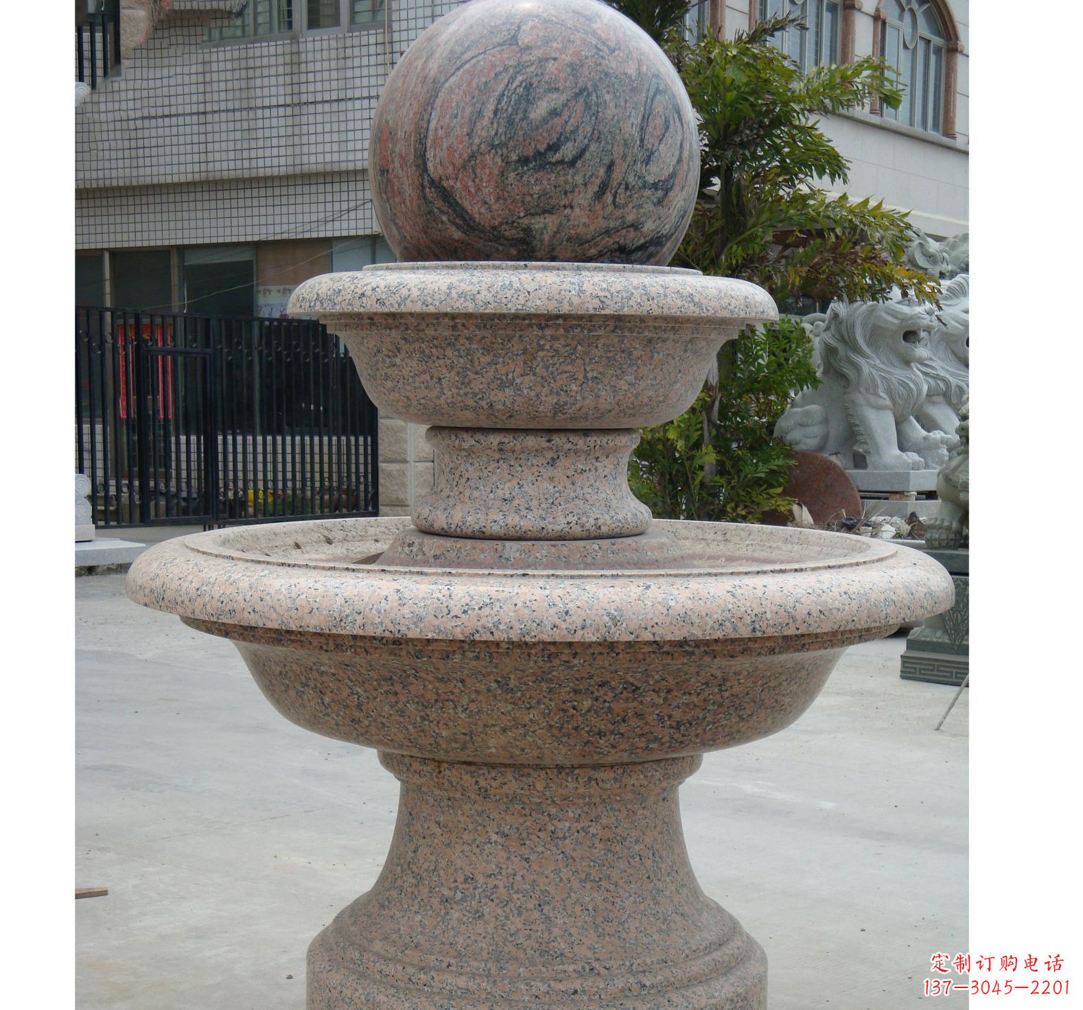 济南财源滚滚石雕风水球喷泉雕塑 (4)
