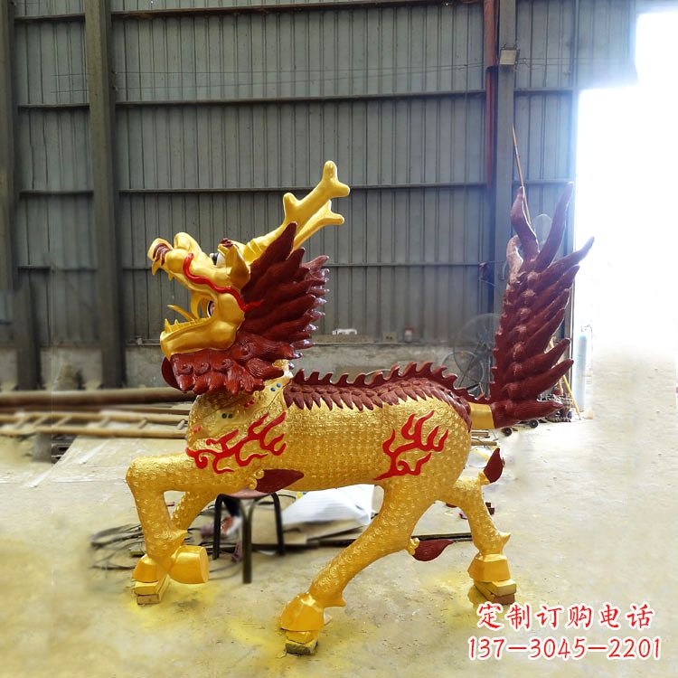 济南精美麒麟铜雕塑