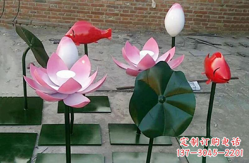 济南彩色不锈钢鲤鱼雕塑传承古典文化的艺术之作