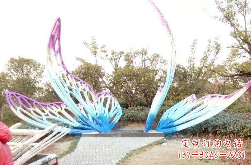 济南彩色不锈钢蝴蝶雕塑
