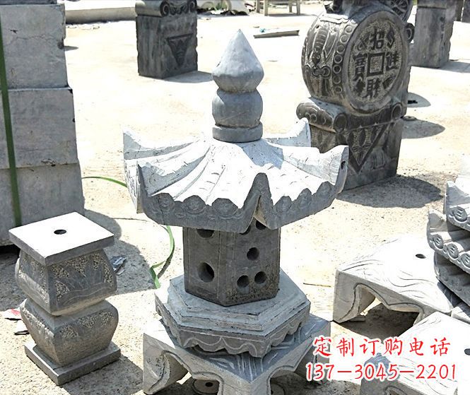 济南草坪大理石雕塑石灯 (2)