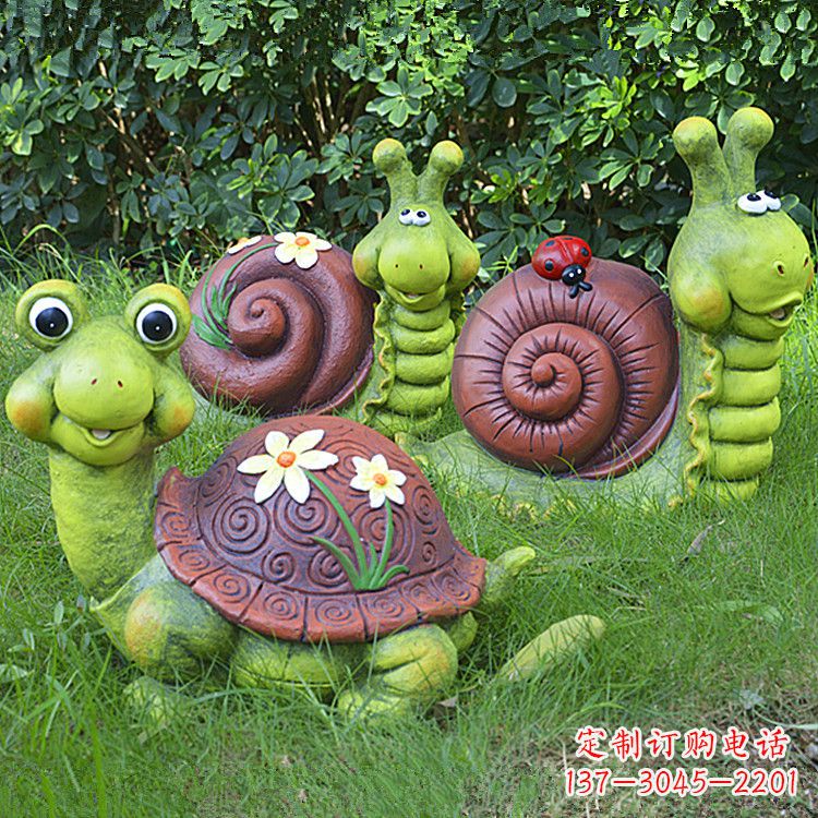 济南蜗牛雕塑——精致的草坪小动物装点