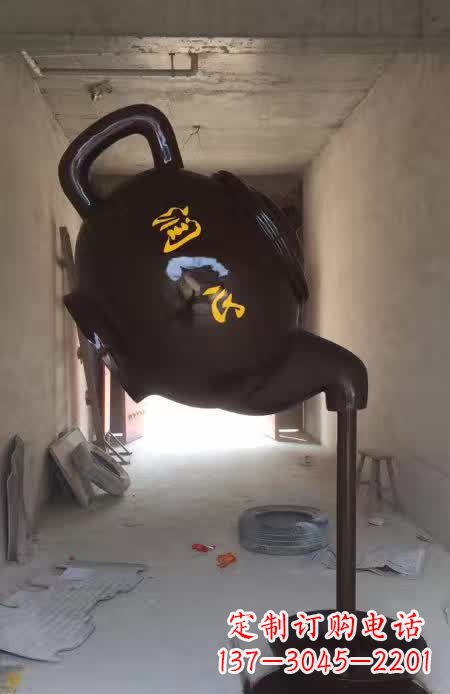 济南精美茶壶铜雕，让你赏心悦目