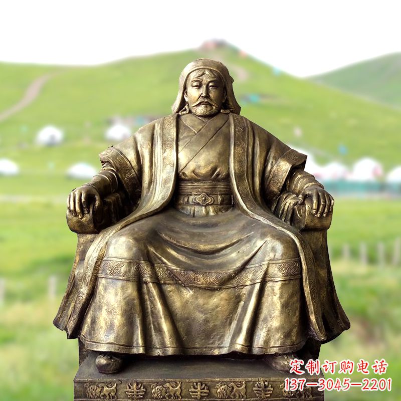 济南成吉思汗一件经典的玻璃钢雕塑