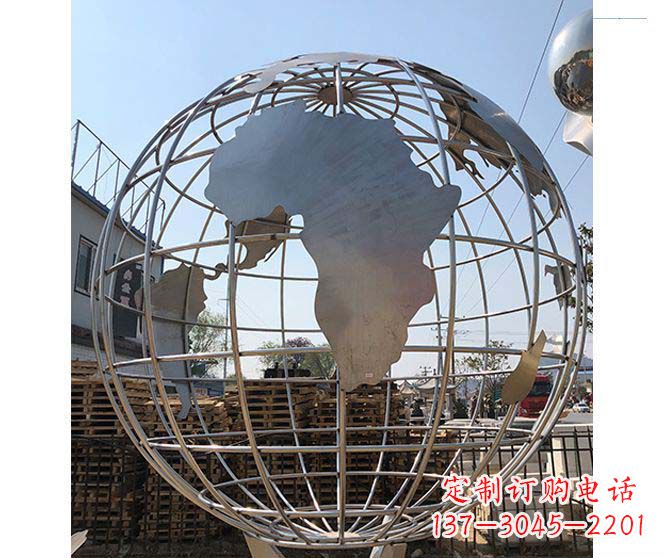 济南城市不锈钢地球仪造型雕塑
