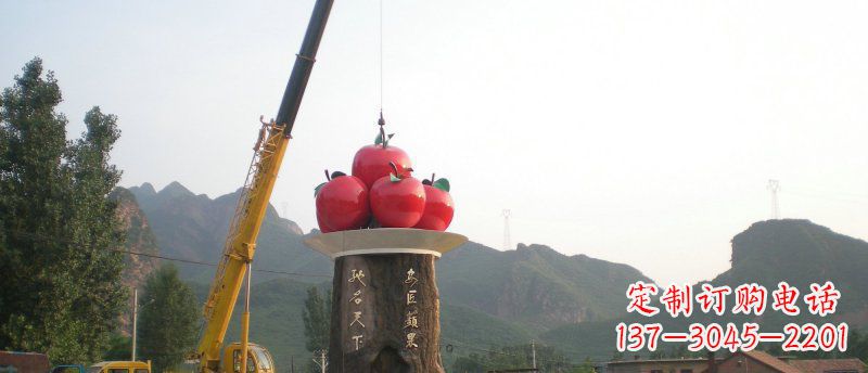济南不锈钢苹果雕塑缔造城市风采