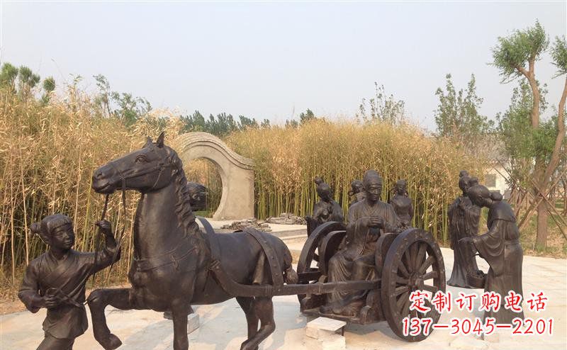 济南城市公园的马车雕塑