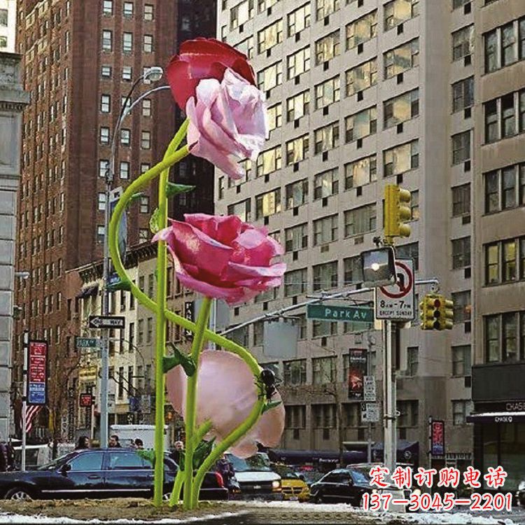 济南美丽的城市玫瑰雕塑
