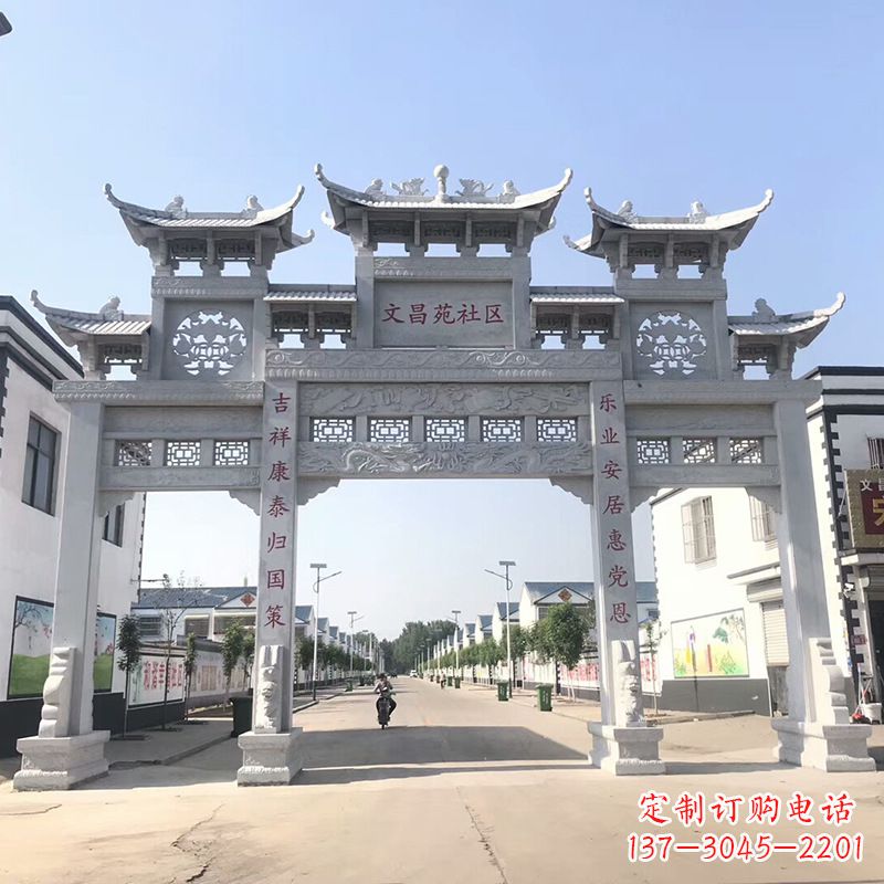 济南社区四柱雕塑——缅怀老北京的文化精髓