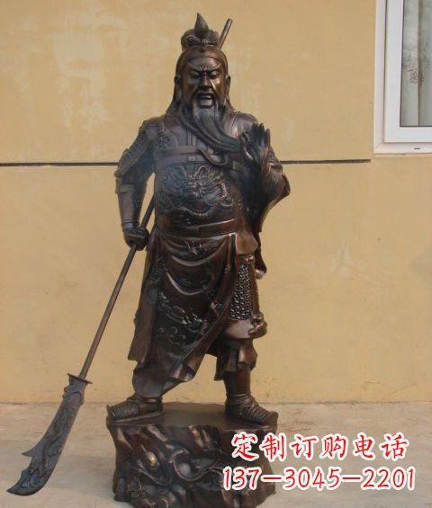济南关公雕塑祝福人们的神灵