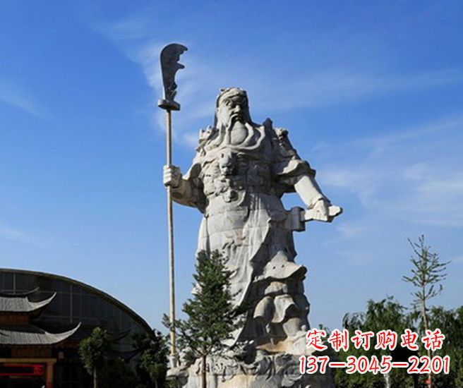 济南关公雕塑持刀武财神