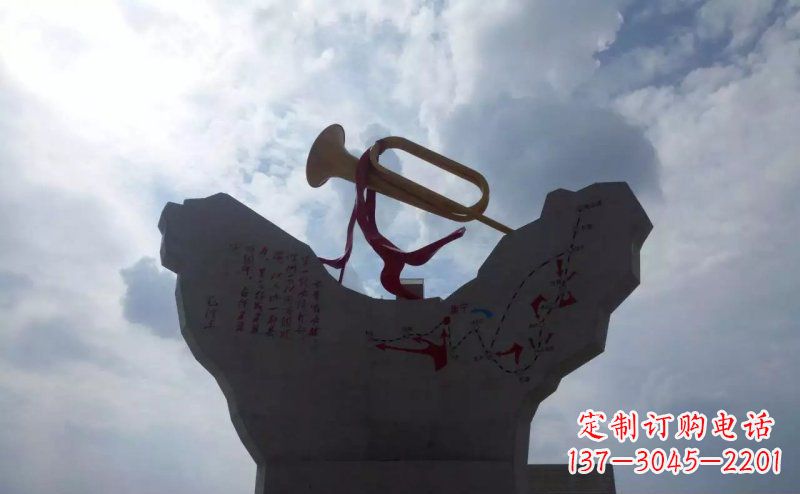 济南冲锋号军队景观铜雕