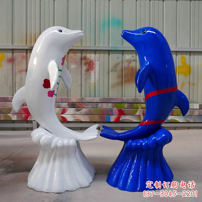 济南海豚雕塑美丽的景观装置