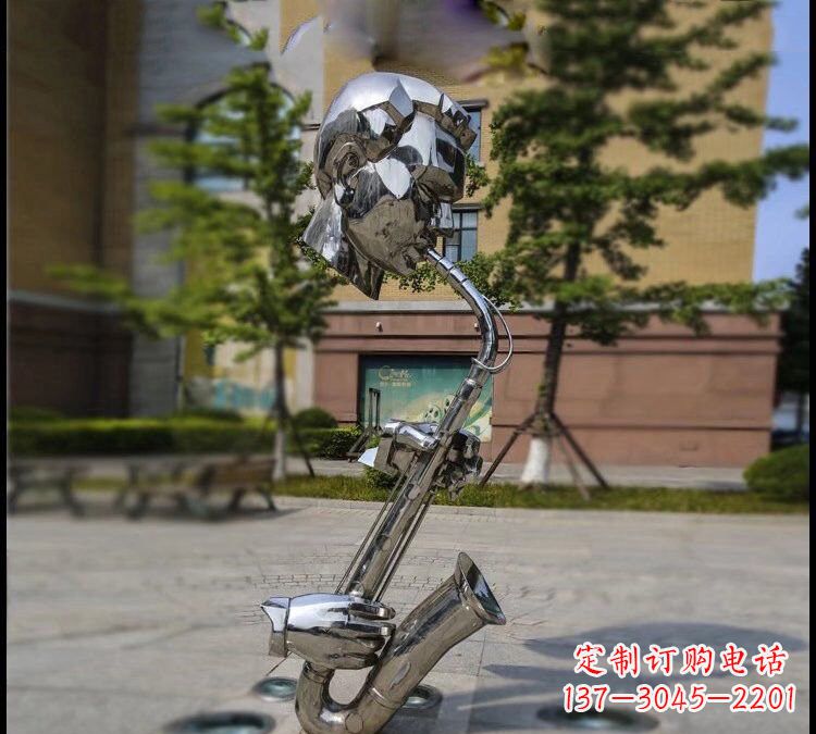 济南不锈钢萨克斯雕塑——展示音乐家的精神