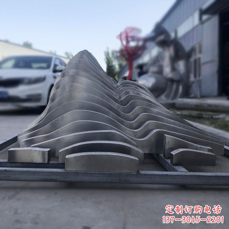 济南不锈钢假山雕塑精致耐用的艺术品