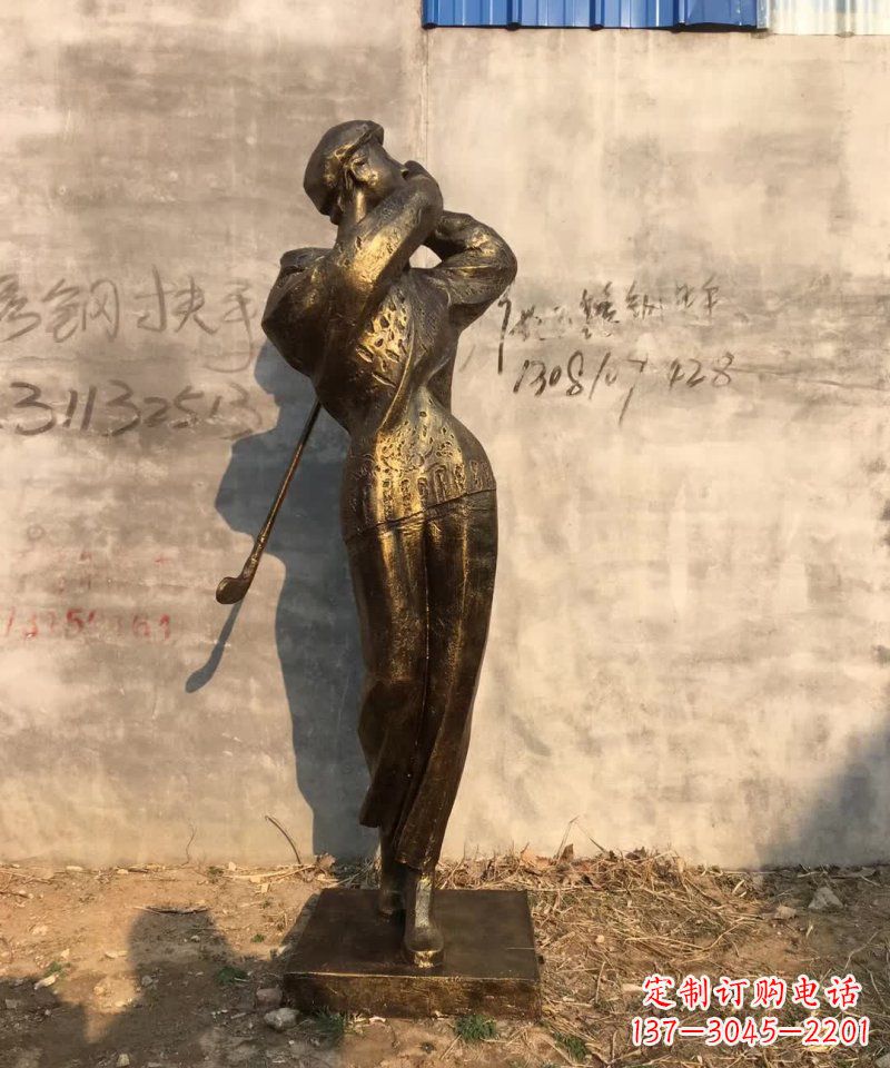 济南抽象打高尔夫球人物铜雕 (2)