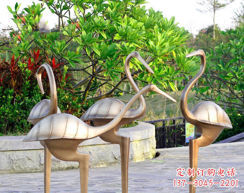 济南抽象丹顶鹤铜雕