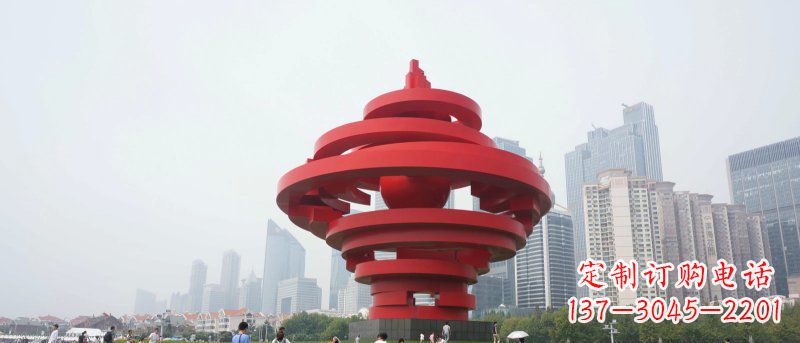济南火炬雕塑标志五月风光