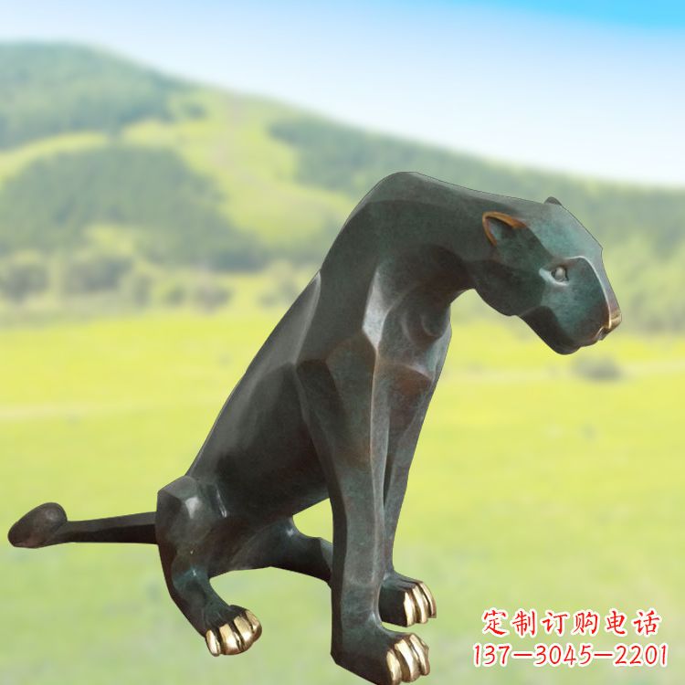 济南精美铜质豹雕塑精致雕刻,精美外形