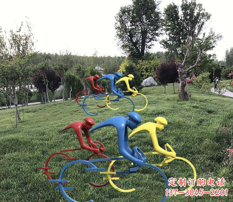 济南抽象的自行车雕塑——构筑美丽的公园景观
