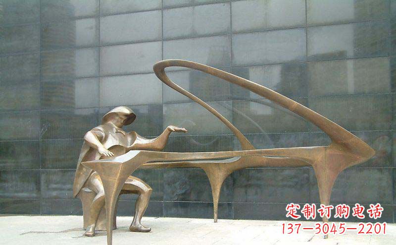 济南抽象钢琴雕塑街边景观的精美绝伦
