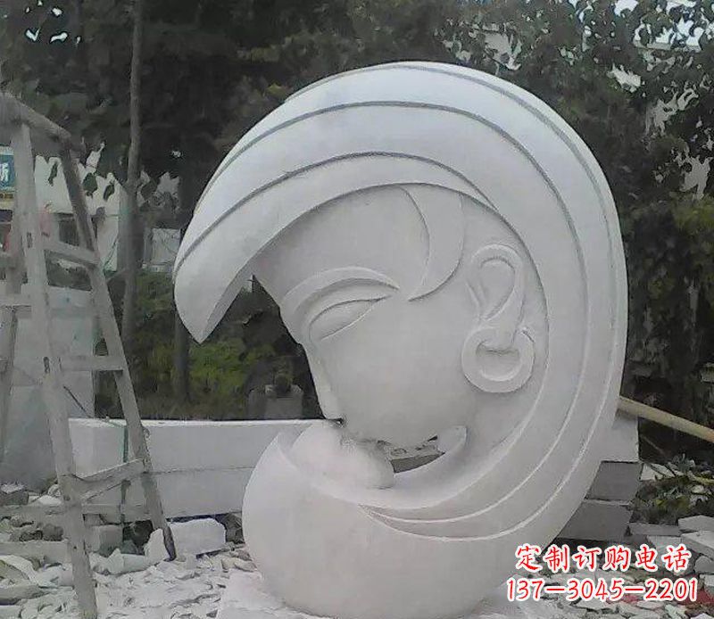 济南抽象人物头像石雕