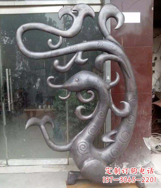 济南抽象蛇景观动物铜雕