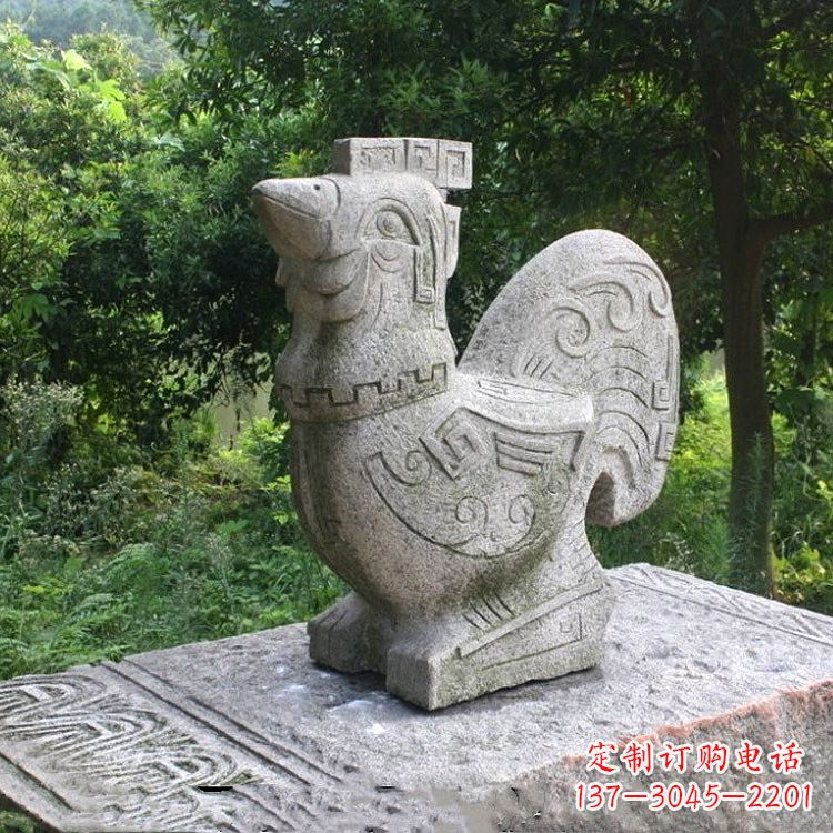 济南抽象生肖酉鸡动物石雕塑