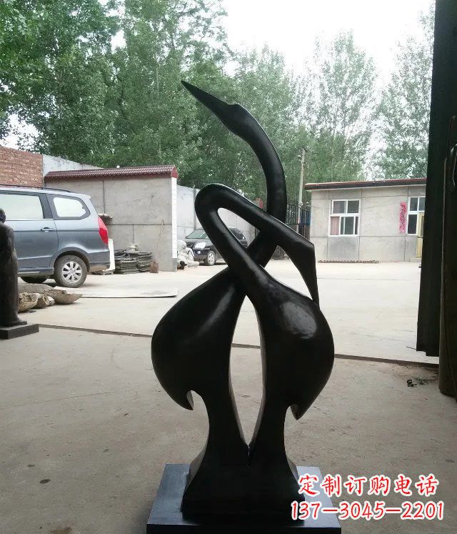 济南抽象天鹅景观动物铜雕