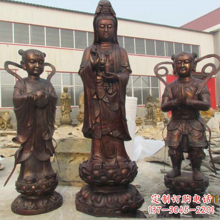 济南纯铜观音菩萨雕塑佛家艺术的精粹