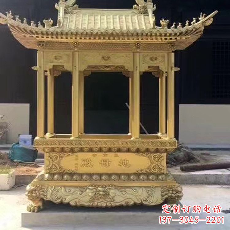 济南纯铜龙凤香炉雕塑精美绝伦