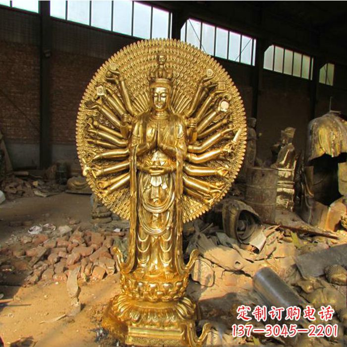 济南纯铜千手观音雕塑