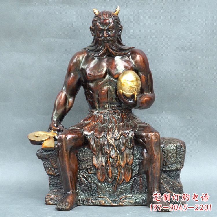 济南神农大帝坐姿雕塑像