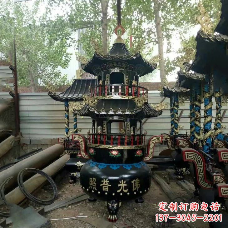 济南纯铜香炉雕塑