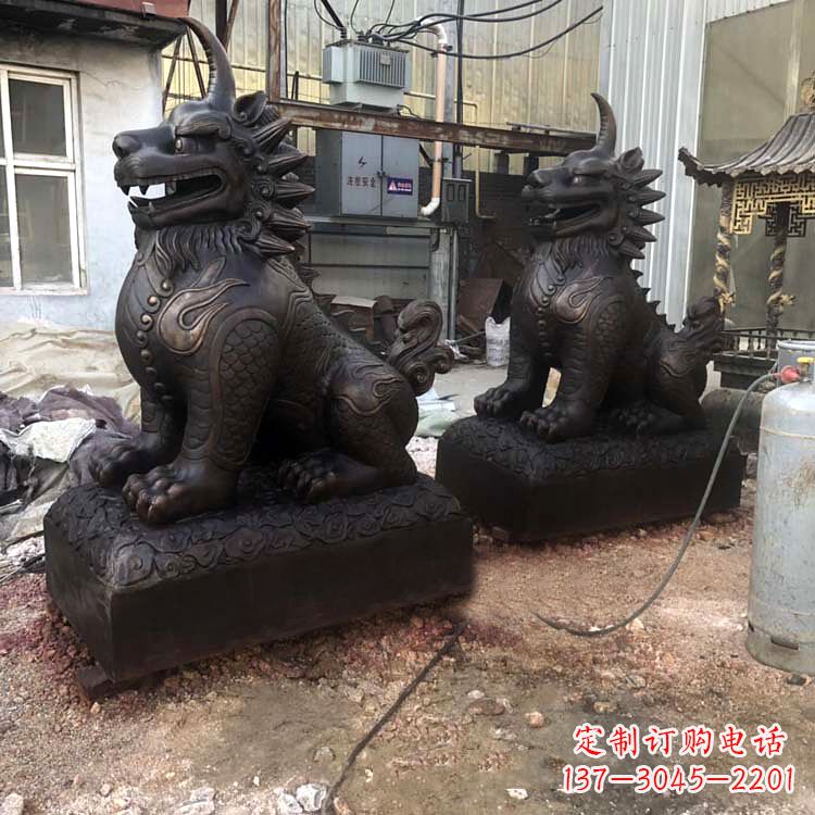 济南精美纯铜獬豸雕塑中国古代神兽雕刻之美