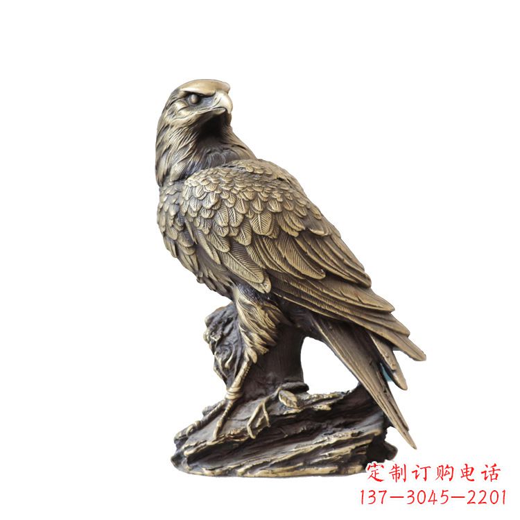 济南纯铜招财老鹰雕塑